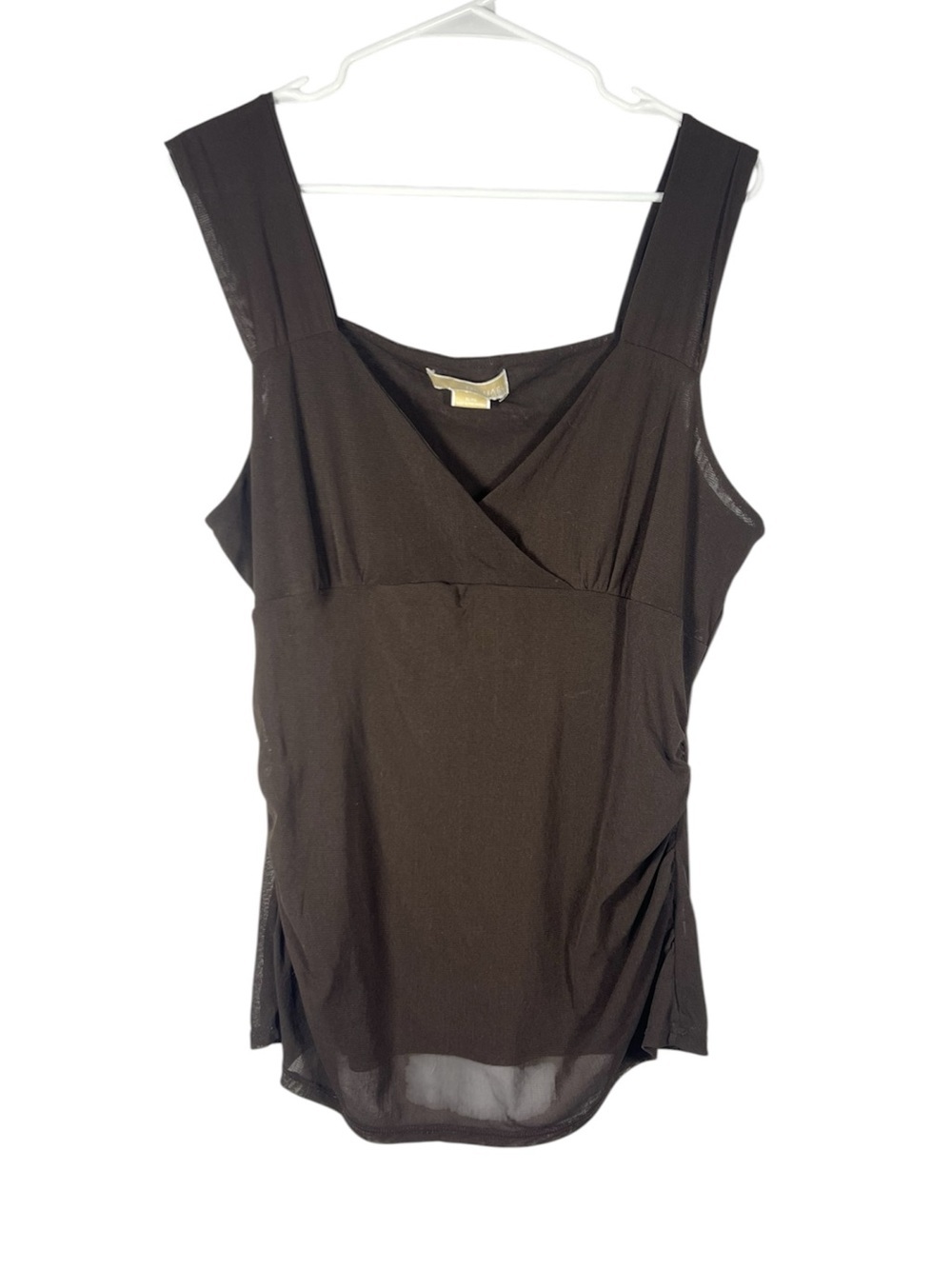 Michael Kors Y2K Double Mesh Layer Tank Top Chocolate brown XL